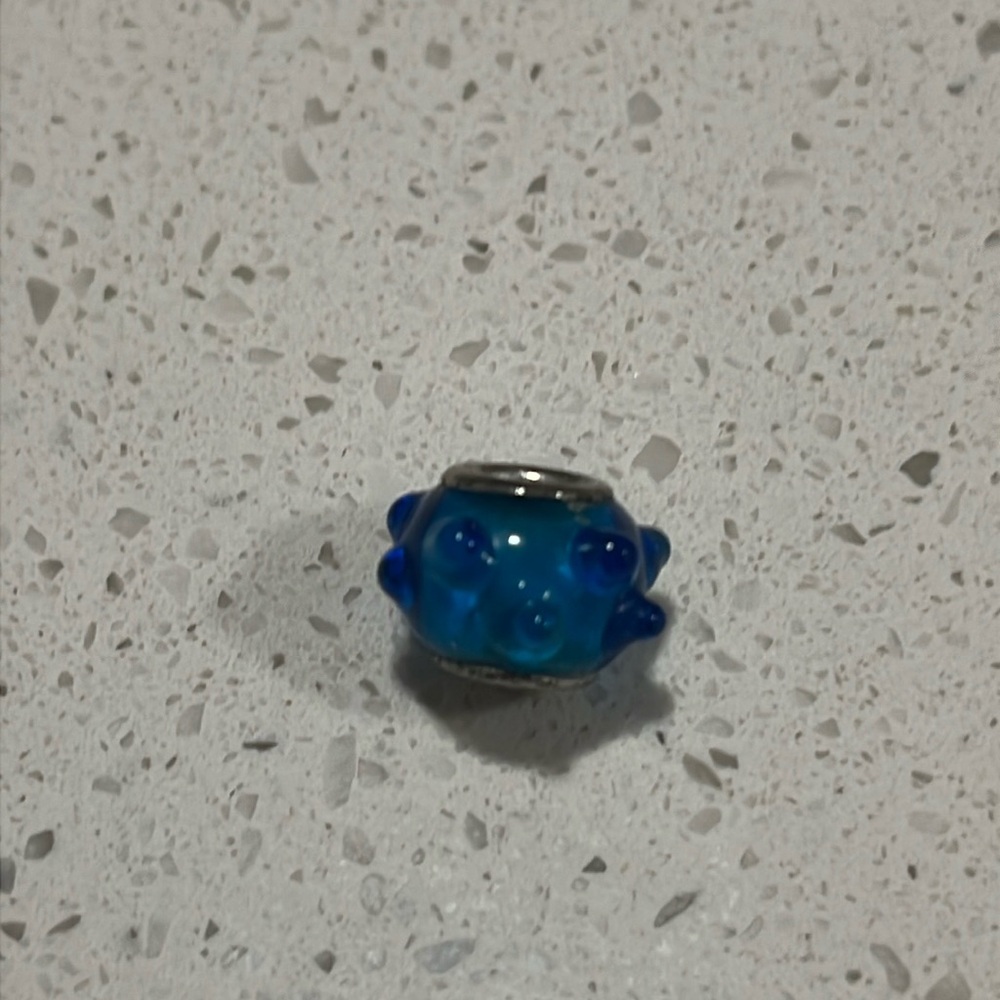 Blue glass Bead fit into Pandora bracelets